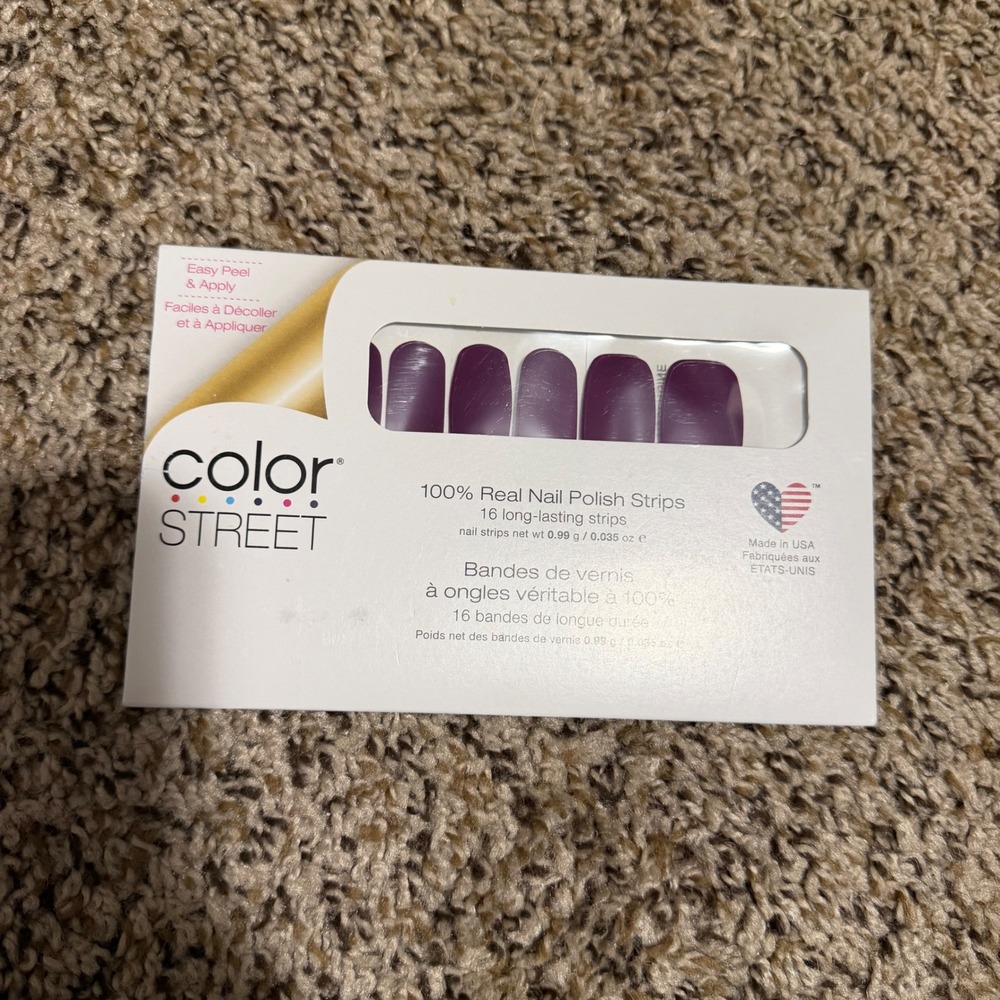 Color Street Aberdeen Aubergine Real Nail Polish Strips Deep Purple FMC225 NEW